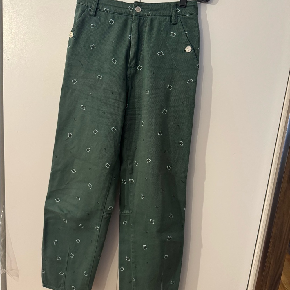 Stylish Green Patterned Men's Pants